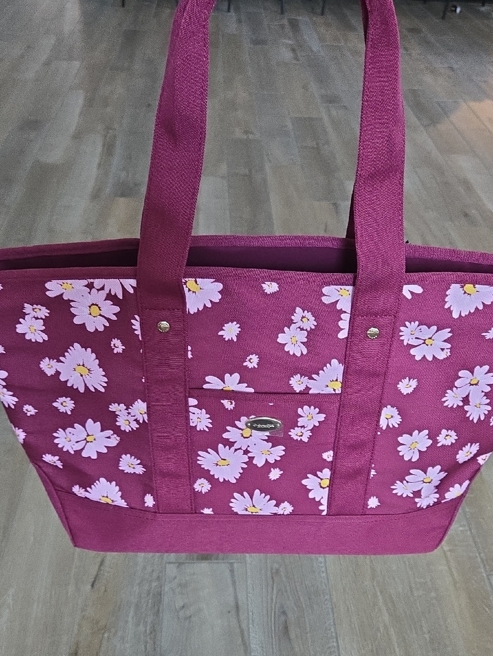 New Never Used COACH tote Bag Daisy-Print Magenta Pink Canvas Tote Bag 19 x 12